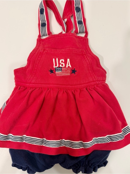 Merona Other - VINTAGE Merona Embroidered USA Flag Bubble Romper Dress